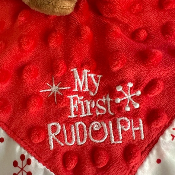 🎄Rudolph the Red-Nose Reindeer Baby Snuggle Blanket w/Rattle 🎄 - Picture 5 of 7
